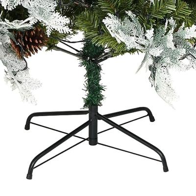 VidaXL Kerstboom met led en dennenappels 225 cm pvc en pe groen VidaXL Kerstboom met led en dennenappels 225 cm pvc en pe groen