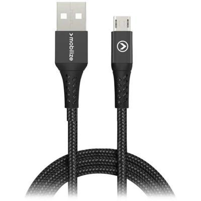 Mobilize Strong Nylon Cable USB to Micro USB 2m. 12W Black