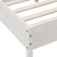 Bedframe met hoofdbord massief grenenhout wit 75x190 cm - thumbnail