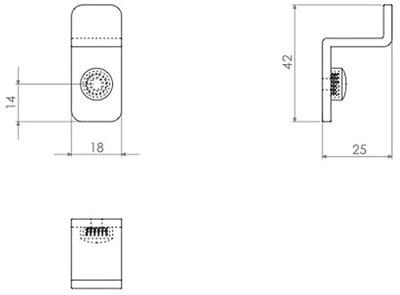 Clou Fold enkele haak mat zwart poedercoating CL/09.04063.21
