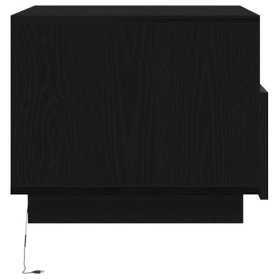 Salontafel met LED-verlichting 50x49x40 cm zwart eiken