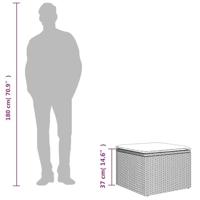 Tuinkruk met kussen 55x55x37 cm poly rattan bruin - thumbnail