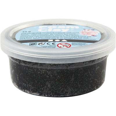 Foam Clay ®, zwart glitter, 35 gr/ 1 doosje