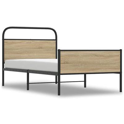 Bedframe zonder matras bewerkt hout sonoma eikenkleur 107x203cm