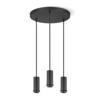 Light depot - hanglamp pendel XXL 3L rond - zwart - Outlet - thumbnail