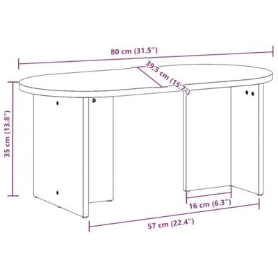 Salontafel Wasbruin 80 x 39,5 x 35 cm Massief grenenhout