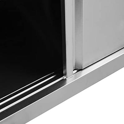 VidaXL Werktafel met schuifdeuren 100x50x(95-97) cm roestvrij staal