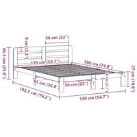 Bedframe zonder matras massief grenenhout 135x190 cm - thumbnail