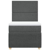 Boxspring met matras stof donkergrijs 160x200 cm - thumbnail