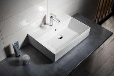 Wastafel Opbouw Sapho Aqualine Rechthoekig 60x42x13.3 cm Keramiek Wit