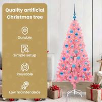 VidaXL Kerstboom met 150 led met standaard roze 150 cm pvc - thumbnail