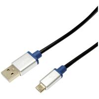 LogiLink BUAM210 USB-kabel USB 2.0 USB-A stekker, USB-micro-B stekker 1.00 m Zwart - thumbnail