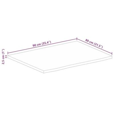 Tafelblad met natuurlijke rand 90x80x2,5 cm massief mangohout