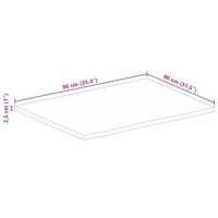 Tafelblad met natuurlijke rand 90x80x2,5 cm massief mangohout - thumbnail