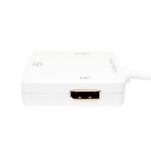 LogiLink CV0045A HDMI Adapter [1x Mini-DisplayPort stekker - 1x DVI-bus 24+5-polig, HDMI-bus] Wit 15.00 cm