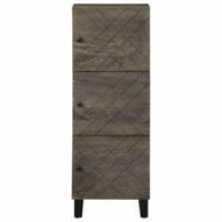 Hoge kast 40x33x110 cm massief mangohout zwart - thumbnail