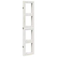 Kamerscherm met 5 panelen massief paulowniahout wit - thumbnail