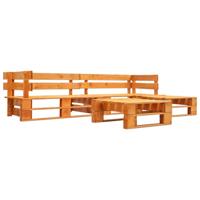 4-delige Loungeset pallet hout honingbruin - thumbnail