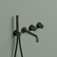 Hotbath Afbouwdeel -Inbouw Bad thermostaat Ace Met 2-Weg Stop-Omstel Met Uitloop Handdouche/ Doucheslang Geborsteld Zwart PVD - thumbnail