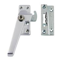 AXA 3319 Veiligheids raamsluiting F1 met cilindersluiting, nok en haakschoot opbouw linksdraaiend - 3319-61-91/GE - thumbnail