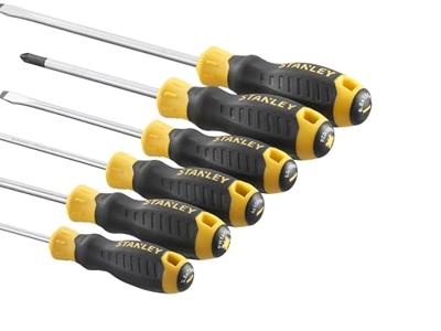 Stanley handgereedschap STHT16172-0 Cushiongrip Schroevendraaierset 6-delig: PZ, Parallel, Standaard - STHT16172-0