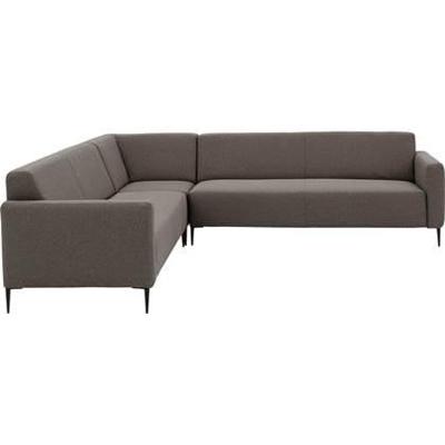 Goossens Bank Key West bruin, stof, 3-zits, modern design