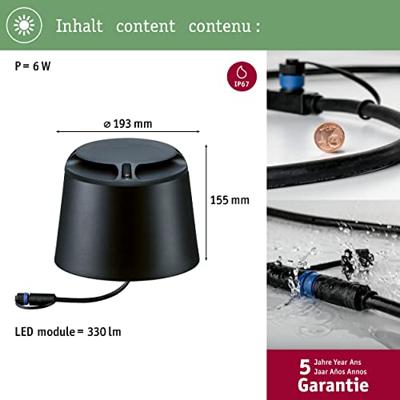 Paulmann 93917 Verlichtingssysteem Plug&Shine LED-vloerinbouwlamp LED 6 W Warmwit Antraciet