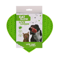 Eat Slow Live Longer Lick Mat Lovely Heart Groen - thumbnail