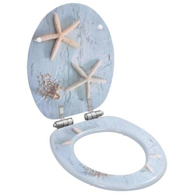 VidaXL Toiletbril met soft-close deksel zeester mdf
