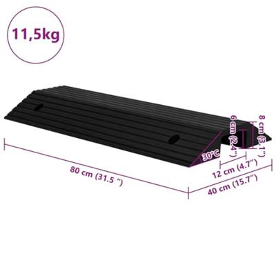 VidaXL Drempelbrug 80x40x8 cm rubber VidaXL Drempelbrug 80x40x8 cm rubber