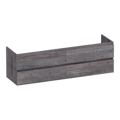 Brauer Joy - Onderkast - 160 cm - met 4 Softclose Lades Greeploos en 2 Sifon Uitsparingen - Driftwood