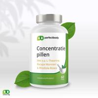 Concentratie capsules - Met Bacopa, Rhodiola & B-vitaminen - Voor focus, geheugen & energie - 60 vcaps PerfectBody - thumbnail
