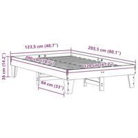 Bedframe zonder matras massief grenenhout wasbruin 120x200 cm - thumbnail