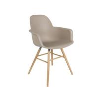 Zuiver Albert Kuip Eetkamerstoelen armleuning Taupe - Set van 2 - thumbnail