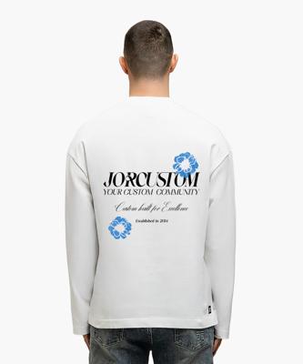 Jorcustom Flowers Longsleeve T-Shirt Heren Wit - Maat M - Kleur: Wit | Soccerfanshop