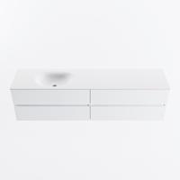 MONDIAZ VICA 190cm badmeubel onderkast Talc 4 lades. Wastafel MOON links zonder kraangat, kleur Talc. - thumbnail