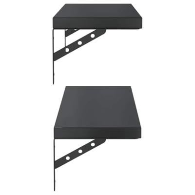 Wandschappen 2 st 75x23,5 cm roestvrijstaal zwart
