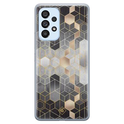 Samsung Galaxy A33 siliconen hoesje - Grey cubes Samsung Galaxy A33 siliconen hoesje - Grey cubes