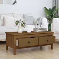Salontafel 100x50x40 cm massief grenenhout honingbruin - thumbnail