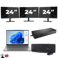 Microsoft Surface Pro 7 (Zonder Toetsenbord) - Intel Core i5-10e Generatie - 12 inch - Touch - 8GB RAM - 256GB SSD - Windows 11 Home + 3x 24 inch Monitor - thumbnail