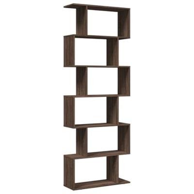 Kamerscherm / boekenkast 6-laags 70x24x193 cm hout bruin eiken