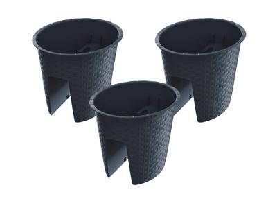 Prosperplast 3 railing bloempotten (Ovaal, Antraciet, 29,8 x 24,2 x 22,5 cm) Prosperplast 3 railing bloempotten (Ovaal, Antraciet, 29,8 x 24,2 x 22,5 cm)