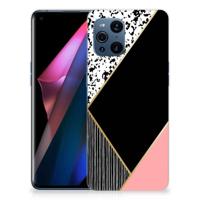 OPPO Find X3 | X3 Pro | TPU Hoesje | Zwart Roze Vormen - thumbnail