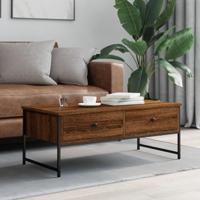 Salontafel 101x49x39,5 cm bewerkt hout bruin eikenkleur - thumbnail