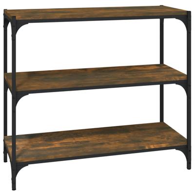 Boekenkast 80x33x70,5 cm hout en staal gerookt eikenkleur Boekenkast 80x33x70,5 cm hout en staal gerookt eikenkleur