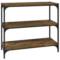 Boekenkast 80x33x70,5 cm hout en staal gerookt eikenkleur - thumbnail