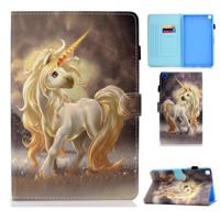 Voor Galaxy Tab A 8.0 (2019) T290 Painted Horizontal Flat Leather Case with Sleep Function & Card Slot & Buckle Anti-skid Strip & Bracket & Wallet(Uni - thumbnail