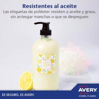 Avery-Zweckform L4773-100 Folie-etiketten 63.5 x 33.9 mm Polyester folie Wit 2400 stuk(s) Permanent hechtend Laser (kleur), Laser (zwart/wit), Kopiëren - thumbnail