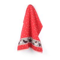 Bunzlau Castle Keukendoek Chickens Rood - thumbnail