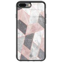 iPhone 8 Plus/7 Plus glazen hardcase - Stone grid - thumbnail